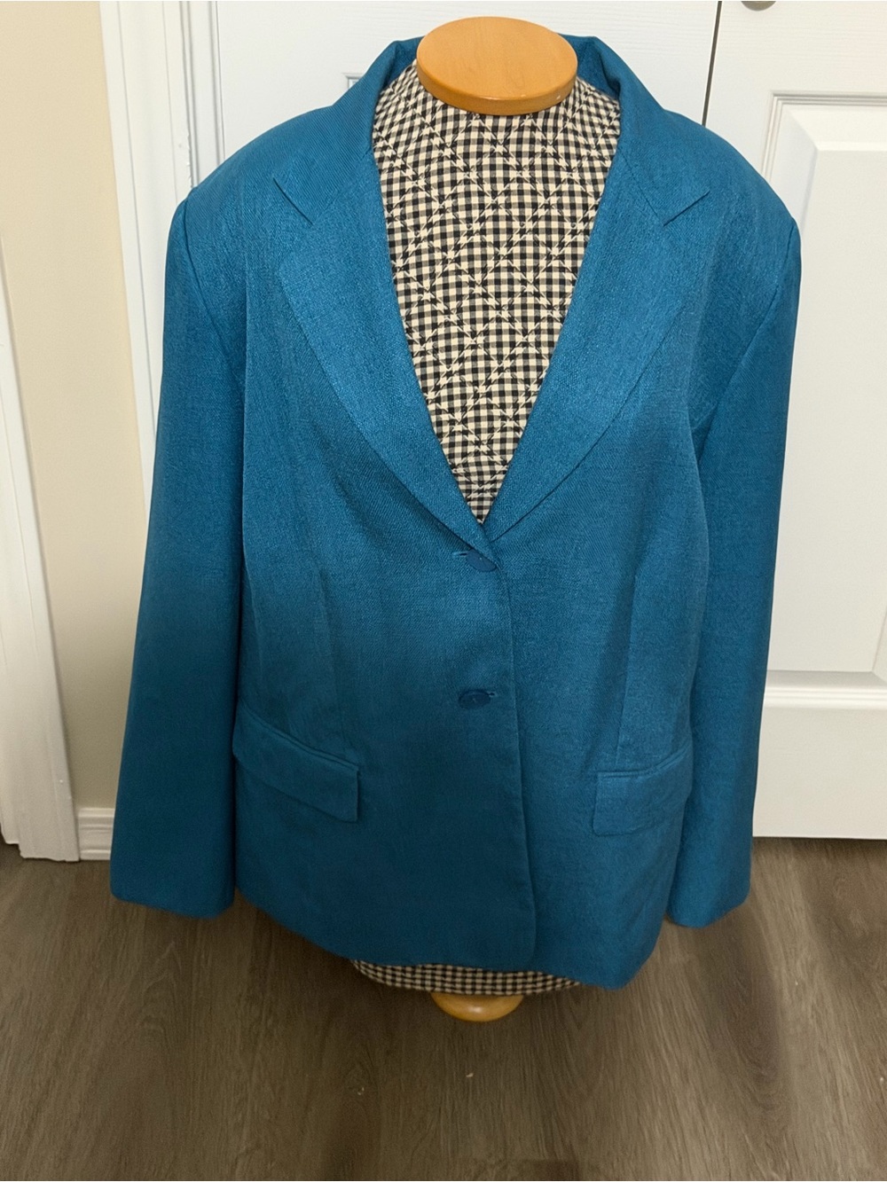 Vintage Teal Women's Single-Button Blazer Jacket 20w